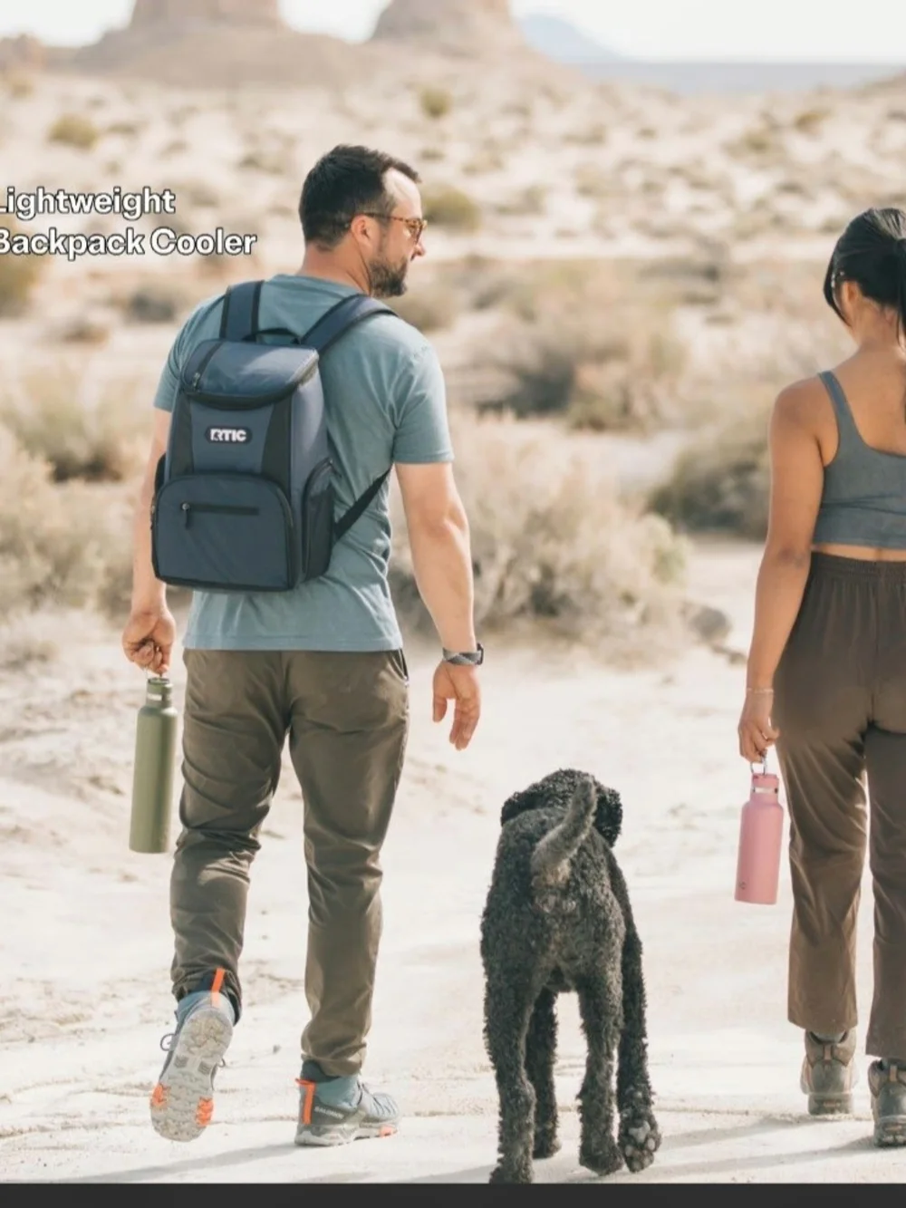 Olive Green and Brown Men's Backpack Cooler